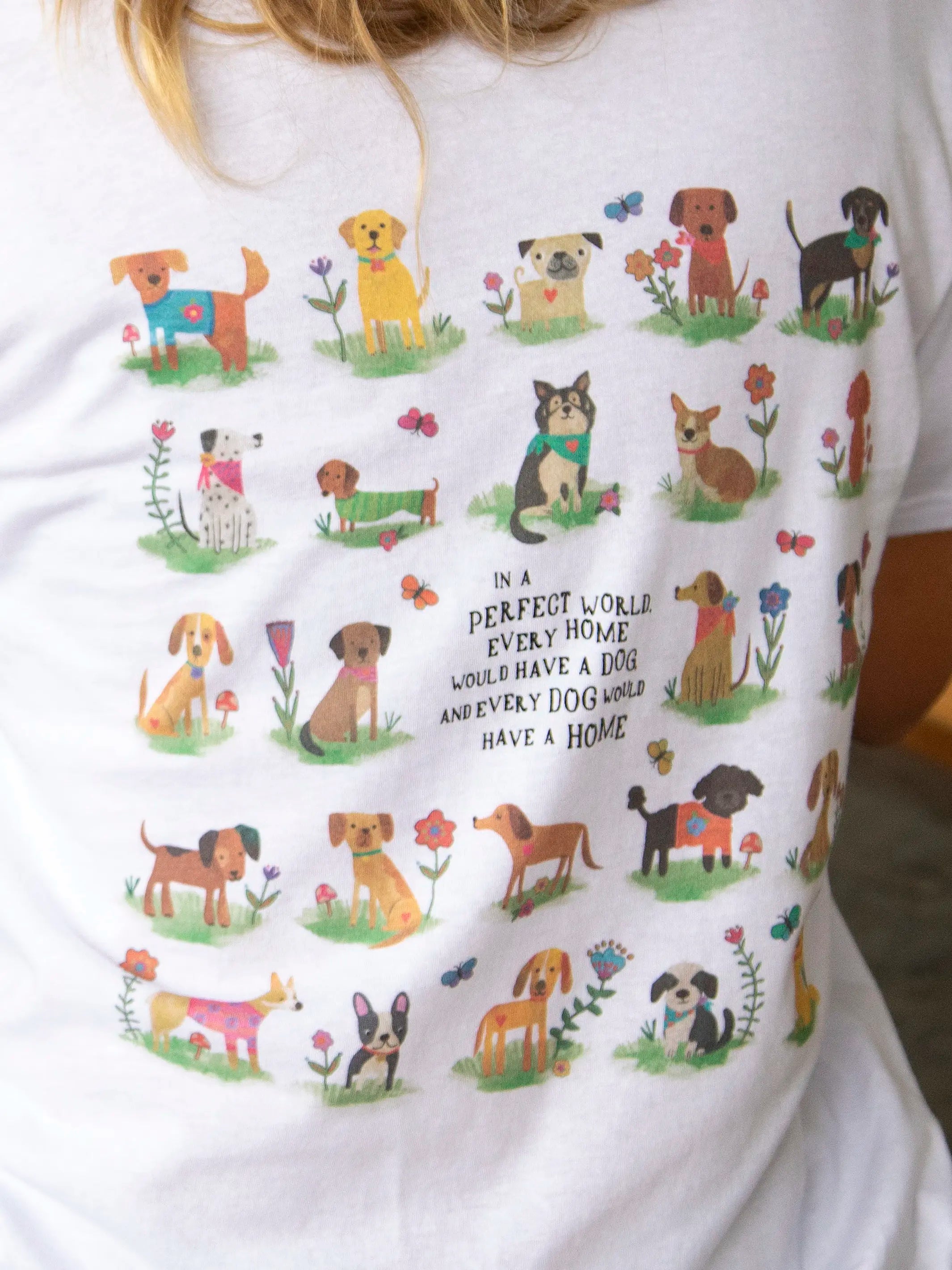 Fuzzy women's T - shirt with a hoodCotton Comfy Tee Shirt - Every Home Has A Dog