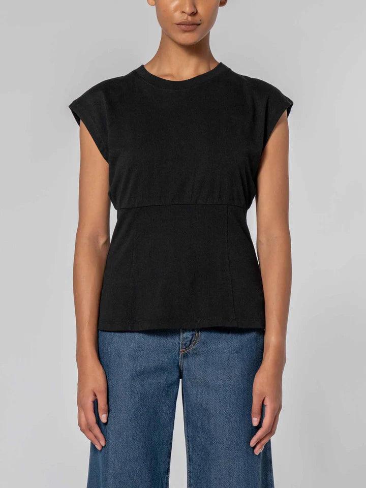 Women's cotton blend T - shirt with a soft feelNobody Denim Bodice Tee in Black