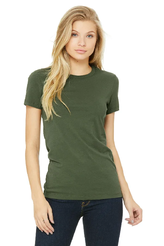 Women's T - shirt with a sequined collarBella + Canvas Womens The Favorite Short Sleeve Crewneck T-Shirt - Military Green Women's T - shirt with a sequined collarBella + Canvas Womens The Favorite Short Sleeve Crewneck T-Shirt - Military Green