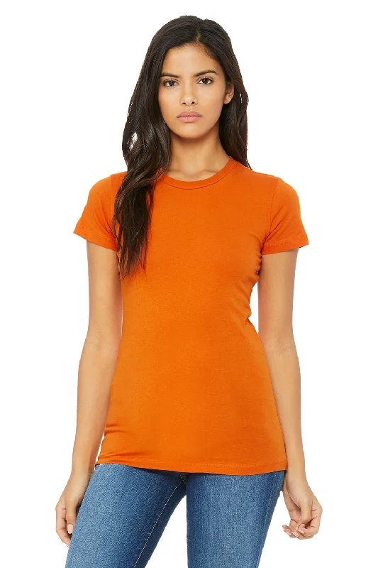 Fitted women's turtleneck T - shirt with a cut - out backBella + Canvas Womens The Favorite Short Sleeve Crewneck T-Shirt - Orange Fitted women's turtleneck T - shirt with a cut - out backBella + Canvas Womens The Favorite Short Sleeve Crewneck T-Shirt - Orange