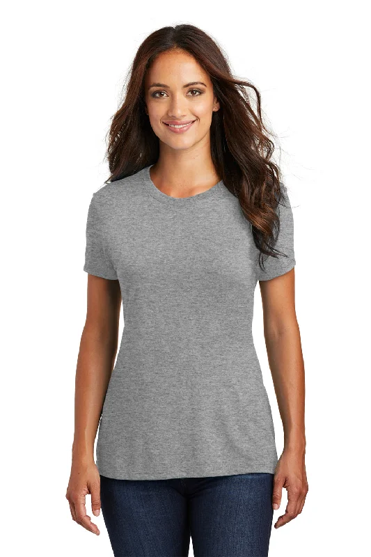 Embroidered women's T - shirt with floral designsDistrict Womens Perfect Tri Short Sleeve Crewneck T-Shirt - Grey Frost Embroidered women's T - shirt with floral designsDistrict Womens Perfect Tri Short Sleeve Crewneck T-Shirt - Grey Frost