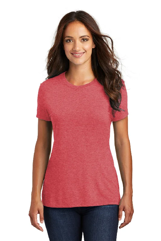 Cropped women's T - shirt with a ruffled hemDistrict Womens Perfect Tri Short Sleeve Crewneck T-Shirt - Red Frost Cropped women's T - shirt with a ruffled hemDistrict Womens Perfect Tri Short Sleeve Crewneck T-Shirt - Red Frost