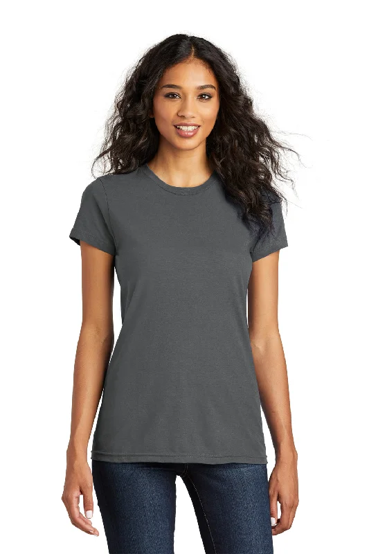 Women's T - shirt with a high - low hem and side slitsDistrict Womens The Concert Short Sleeve Crewneck T-Shirt - Charcoal Grey Women's T - shirt with a high - low hem and side slitsDistrict Womens The Concert Short Sleeve Crewneck T-Shirt - Charcoal Grey