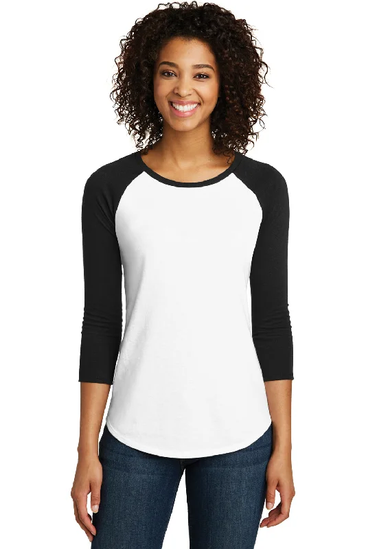 Cable knit women's T - shirt with a shawl collarDistrict Womens Very Important 3/4 Sleeve Crewneck T-Shirt - White/Black - Closeout Cable knit women's T - shirt with a shawl collarDistrict Womens Very Important 3/4 Sleeve Crewneck T-Shirt - White/Black - Closeout