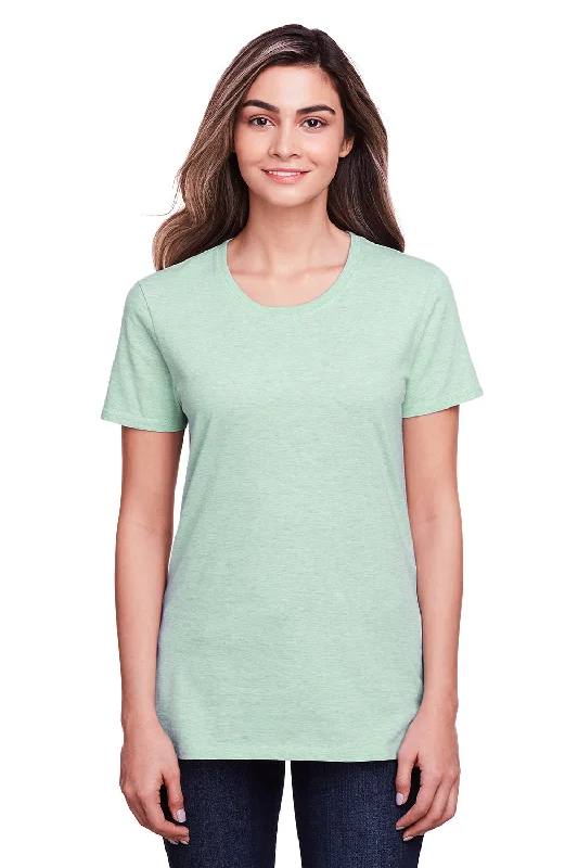 Long - sleeved women's T - shirt with a bell - sleeve designFruit Of The Loom Womens Iconic Short Sleeve Crewneck T-Shirt - Heather Mint Green - Closeout Long - sleeved women's T - shirt with a bell - sleeve designFruit Of The Loom Womens Iconic Short Sleeve Crewneck T-Shirt - Heather Mint Green - Closeout