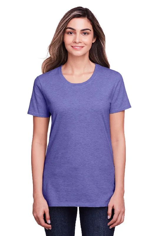 Fitted women's turtleneck T - shirtFruit Of The Loom Womens Iconic Short Sleeve Crewneck T-Shirt - Heather Retro Purple Fitted women's turtleneck T - shirtFruit Of The Loom Womens Iconic Short Sleeve Crewneck T-Shirt - Heather Retro Purple