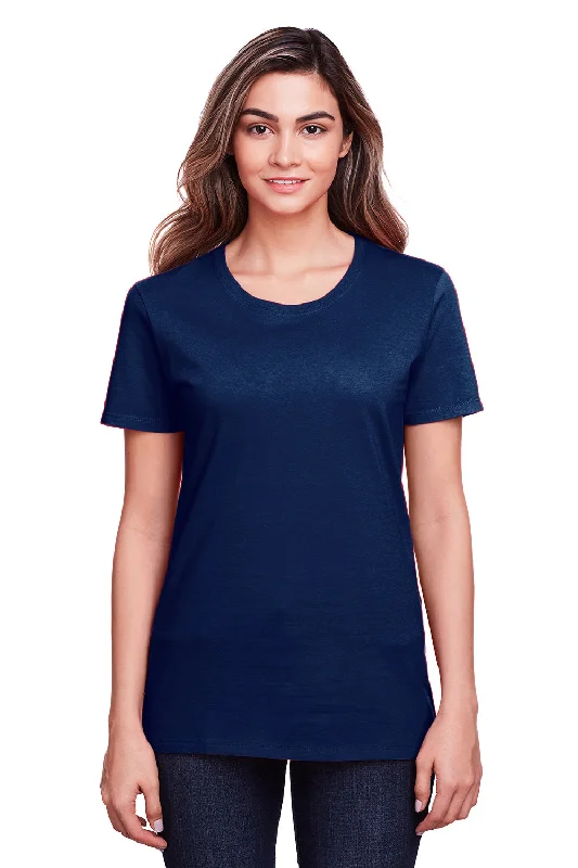 Long - sleeved women's T - shirt with a flutter - sleeve designFruit Of The Loom Womens Iconic Short Sleeve Crewneck T-Shirt - Navy Blue Long - sleeved women's T - shirt with a flutter - sleeve designFruit Of The Loom Womens Iconic Short Sleeve Crewneck T-Shirt - Navy Blue
