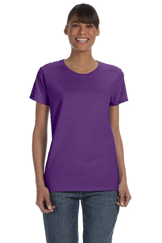 Chunky ribbed women's T - shirt for a textured lookGildan Womens Short Sleeve Crewneck T-Shirt - Purple Chunky ribbed women's T - shirt for a textured lookGildan Womens Short Sleeve Crewneck T-Shirt - Purple