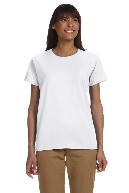 Women's T - shirt with a high - low hemGildan Womens Ultra Short Sleeve Crewneck T-Shirt - White Women's T - shirt with a high - low hemGildan Womens Ultra Short Sleeve Crewneck T-Shirt - White
