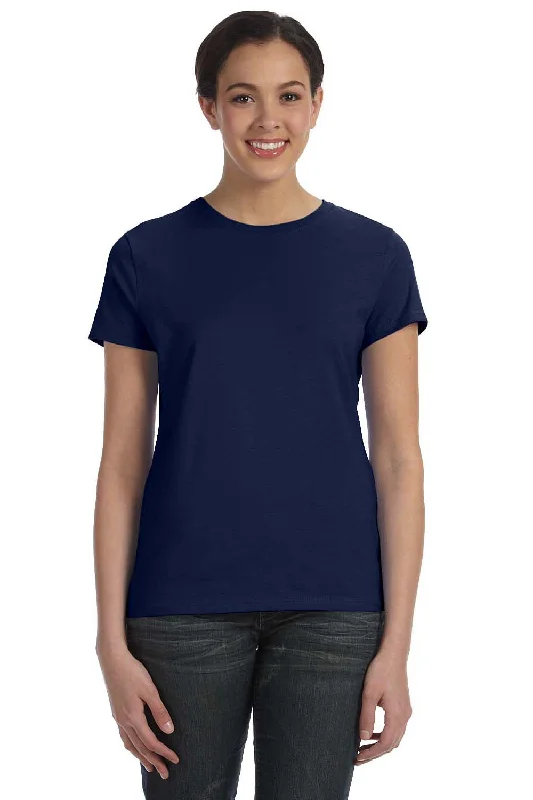Women's T - shirt with a beaded - embroidery detailHanes Womens Nano-T Short Sleeve Crewneck T-Shirt - Navy Blue Women's T - shirt with a beaded - embroidery detailHanes Womens Nano-T Short Sleeve Crewneck T-Shirt - Navy Blue