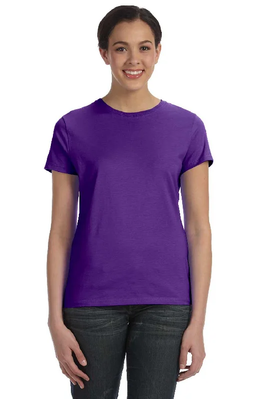 Cable knit women's T - shirt with a shawl collarHanes Womens Nano-T Short Sleeve Crewneck T-Shirt - Purple