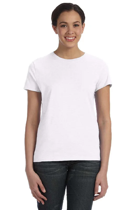 Cable knit women's T - shirt with a cable - textured collarHanes Womens Nano-T Short Sleeve Crewneck T-Shirt - White Cable knit women's T - shirt with a cable - textured collarHanes Womens Nano-T Short Sleeve Crewneck T-Shirt - White