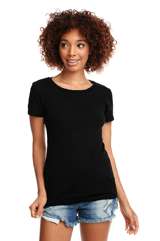 Women's cotton blend T - shirt with a soft feelNext Level Womens Ideal Jersey Short Sleeve Crewneck T-Shirt - Black Women's cotton blend T - shirt with a soft feelNext Level Womens Ideal Jersey Short Sleeve Crewneck T-Shirt - Black