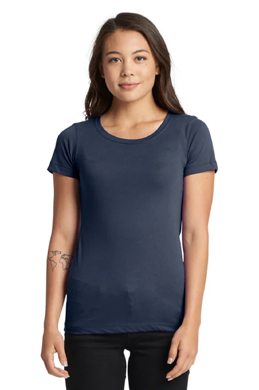 Scoop neck women's T - shirt for a casual lookNext Level Womens Ideal Jersey Short Sleeve Crewneck T-Shirt - Indigo Blue Scoop neck women's T - shirt for a casual lookNext Level Womens Ideal Jersey Short Sleeve Crewneck T-Shirt - Indigo Blue