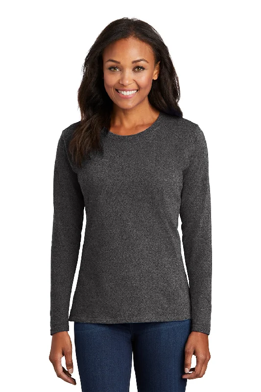 Women's T - shirt with a dropped shoulder for a relaxed fitPort & Company Womens Core Long Sleeve Crewneck T-Shirt - Heather Dark Grey Women's T - shirt with a dropped shoulder for a relaxed fitPort & Company Womens Core Long Sleeve Crewneck T-Shirt - Heather Dark Grey