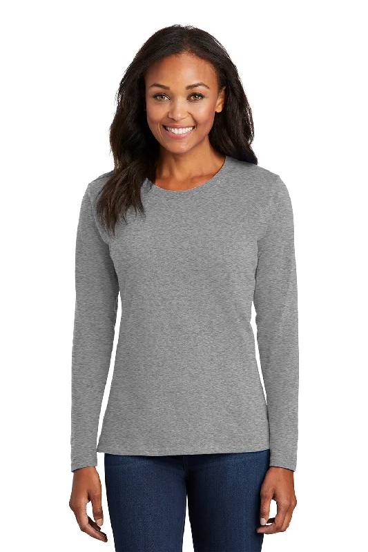 Fuzzy women's T - shirt for a cozy and warm feelPort & Company Womens Core Long Sleeve Crewneck T-Shirt - Heather Grey Fuzzy women's T - shirt for a cozy and warm feelPort & Company Womens Core Long Sleeve Crewneck T-Shirt - Heather Grey