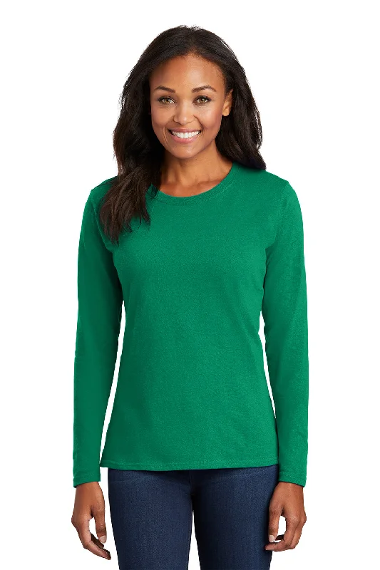 Longline women's T - shirt for a more covered - up stylePort & Company Womens Core Long Sleeve Crewneck T-Shirt - Kelly Green Longline women's T - shirt for a more covered - up stylePort & Company Womens Core Long Sleeve Crewneck T-Shirt - Kelly Green