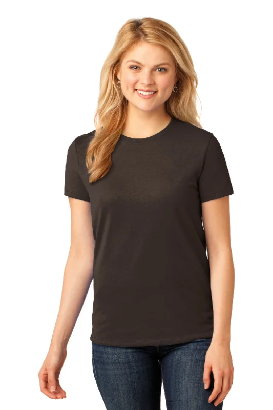 Metallic - threaded women's T - shirt for a touch of glamourPort & Company Womens Core Short Sleeve Crewneck T-Shirt - Dark Chocolate Brown - Closeout Metallic - threaded women's T - shirt for a touch of glamourPort & Company Womens Core Short Sleeve Crewneck T-Shirt - Dark Chocolate Brown - Closeout
