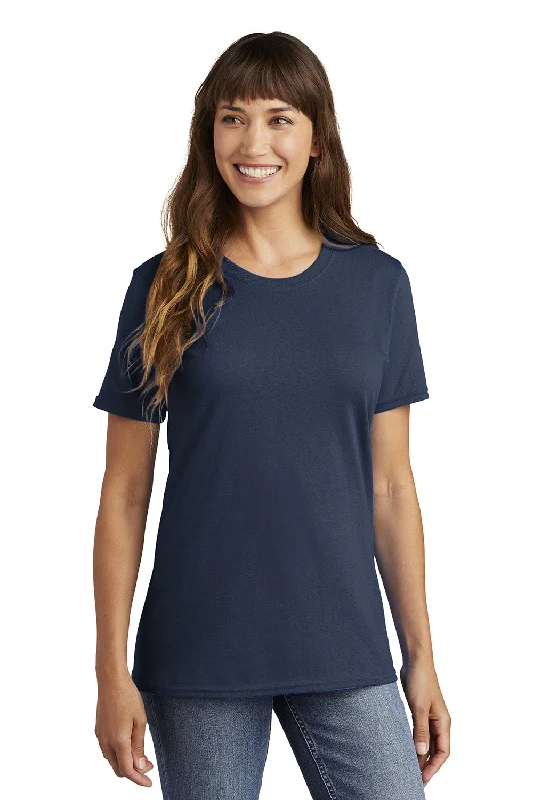 Open - work women's T - shirt with a lace - like patternPort & Company Womens Core Short Sleeve Crewneck T-Shirt - Navy Blue Open - work women's T - shirt with a lace - like patternPort & Company Womens Core Short Sleeve Crewneck T-Shirt - Navy Blue