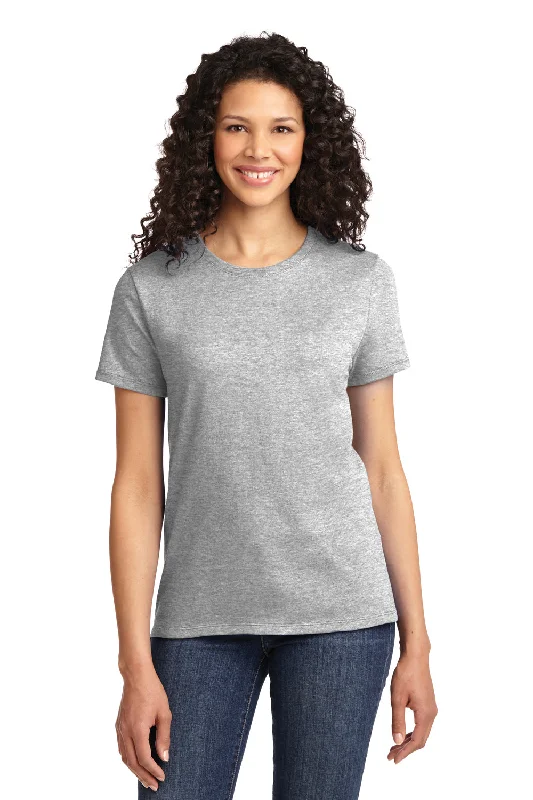 Women's T - shirt with a patch pocket and a button - down frontPort & Company Womens Essential Short Sleeve Crewneck T-Shirt - Ash Grey - Closeout Women's T - shirt with a patch pocket and a button - down frontPort & Company Womens Essential Short Sleeve Crewneck T-Shirt - Ash Grey - Closeout