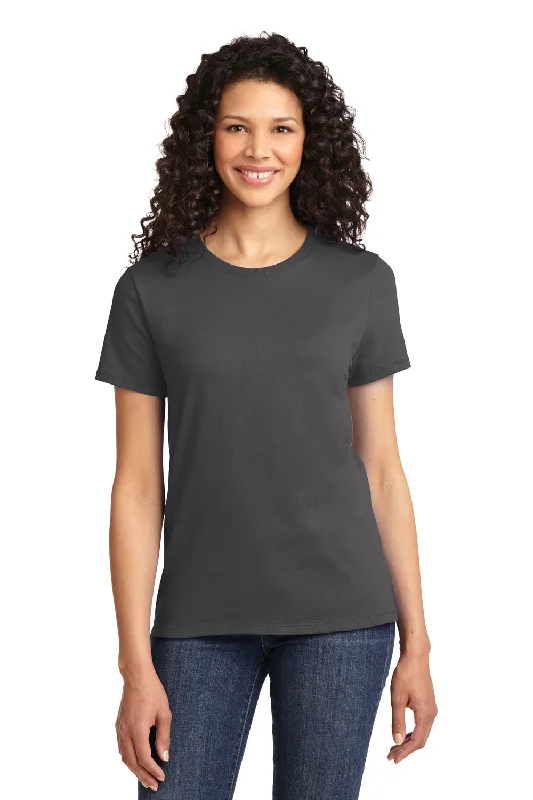 Mock - neck women's T - shirt with a drawstring hoodPort & Company Womens Essential Short Sleeve Crewneck T-Shirt - Charcoal Grey Mock - neck women's T - shirt with a drawstring hoodPort & Company Womens Essential Short Sleeve Crewneck T-Shirt - Charcoal Grey