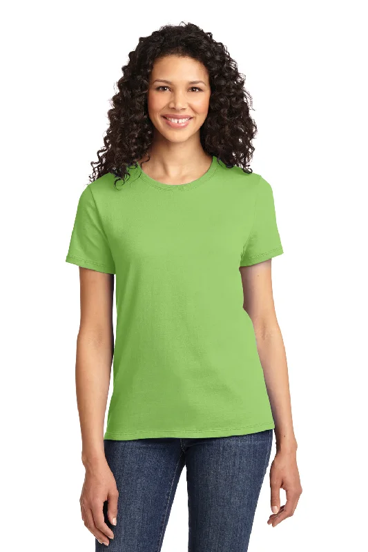 Women's button - down T - shirt in a classic stylePort & Company Womens Essential Short Sleeve Crewneck T-Shirt - Lime Green - Closeout Women's button - down T - shirt in a classic stylePort & Company Womens Essential Short Sleeve Crewneck T-Shirt - Lime Green - Closeout