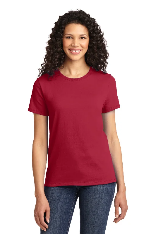 Women's T - shirt with a ruffled collarPort & Company Womens Essential Short Sleeve Crewneck T-Shirt - Red Women's T - shirt with a ruffled collarPort & Company Womens Essential Short Sleeve Crewneck T-Shirt - Red