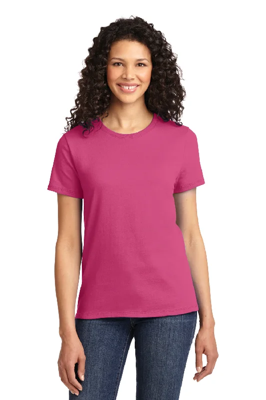 Fitted women's turtleneck T - shirtPort & Company Womens Essential Short Sleeve Crewneck T-Shirt - Sangria Pink - Closeout Fitted women's turtleneck T - shirtPort & Company Womens Essential Short Sleeve Crewneck T-Shirt - Sangria Pink - Closeout