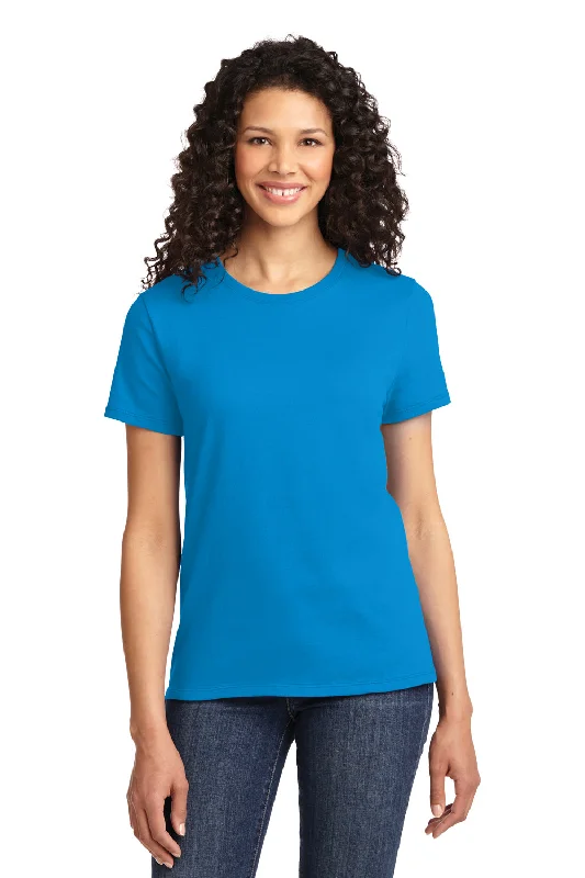 Women's T - shirt with a color - changing effect in different lightsPort & Company Womens Essential Short Sleeve Crewneck T-Shirt - Sapphire Blue - Closeout Women's T - shirt with a color - changing effect in different lightsPort & Company Womens Essential Short Sleeve Crewneck T-Shirt - Sapphire Blue - Closeout