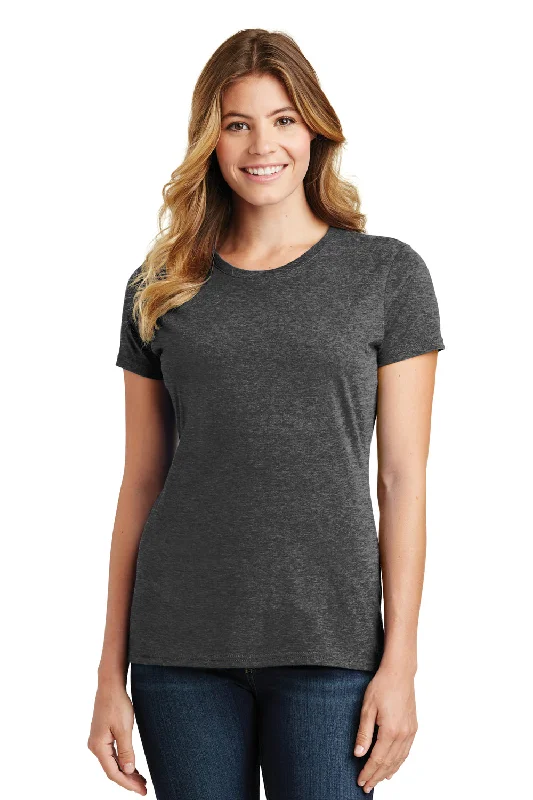 Women's T - shirt with a metallic - colored yarn and a ribbed texturePort & Company Womens Fan Favorite Short Sleeve Crewneck T-Shirt - Heather Dark Grey Women's T - shirt with a metallic - colored yarn and a ribbed texturePort & Company Womens Fan Favorite Short Sleeve Crewneck T-Shirt - Heather Dark Grey