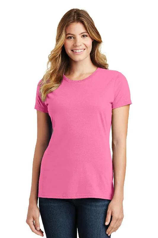 A - line women's T - shirt dress for a feminine silhouettePort & Company Womens Fan Favorite Short Sleeve Crewneck T-Shirt - New Pink A - line women's T - shirt dress for a feminine silhouettePort & Company Womens Fan Favorite Short Sleeve Crewneck T-Shirt - New Pink