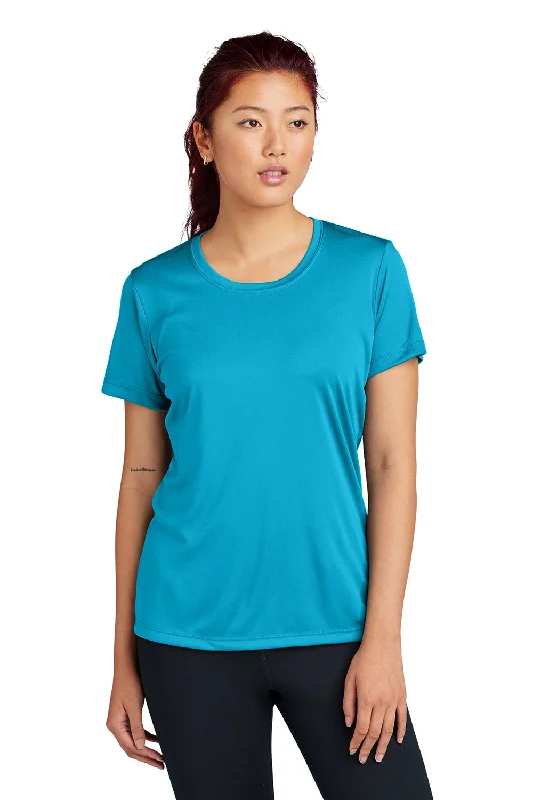 Plaid women's T - shirt for a preppy lookSport-Tek Womens Competitor Moisture Wicking Short Sleeve Crewneck T-Shirt - Atomic Blue Plaid women's T - shirt for a preppy lookSport-Tek Womens Competitor Moisture Wicking Short Sleeve Crewneck T-Shirt - Atomic Blue