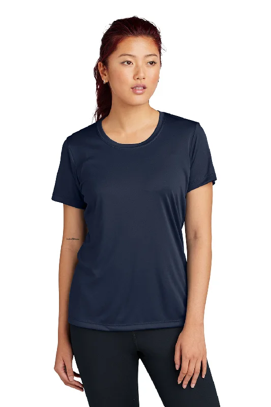 Floral - embroidered women's T - shirtSport-Tek Womens Competitor Moisture Wicking Short Sleeve Crewneck T-Shirt - True Navy Blue Floral - embroidered women's T - shirtSport-Tek Womens Competitor Moisture Wicking Short Sleeve Crewneck T-Shirt - True Navy Blue