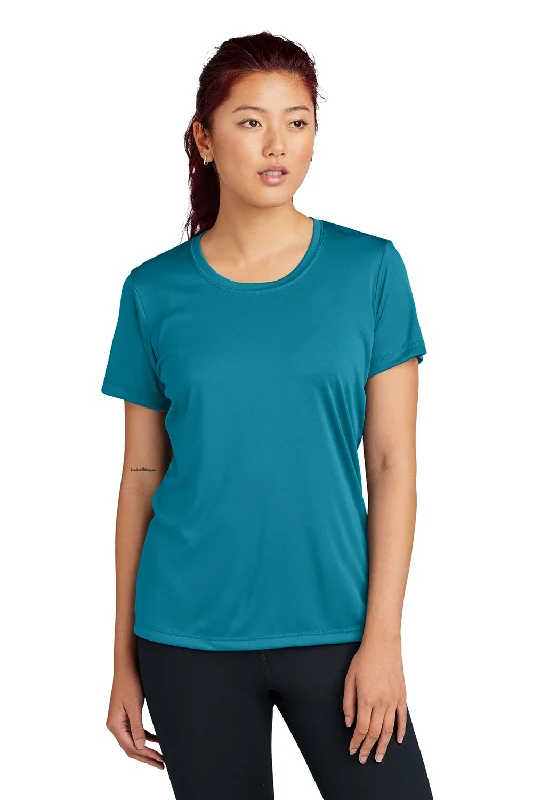 Printed women's T - shirt with a tropical patternSport-Tek Womens Competitor Moisture Wicking Short Sleeve Crewneck T-Shirt - Tropic Blue Printed women's T - shirt with a tropical patternSport-Tek Womens Competitor Moisture Wicking Short Sleeve Crewneck T-Shirt - Tropic Blue