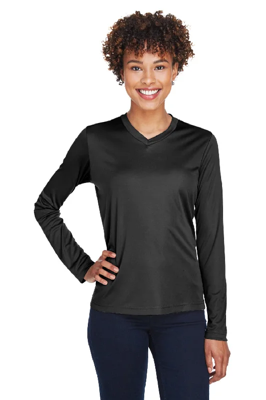 Printed women's T - shirt with a retro - inspired patternTeam 365 Womens Zone Performance Moisture Wicking Long Sleeve Crewneck T-Shirt - Black Printed women's T - shirt with a retro - inspired patternTeam 365 Womens Zone Performance Moisture Wicking Long Sleeve Crewneck T-Shirt - Black