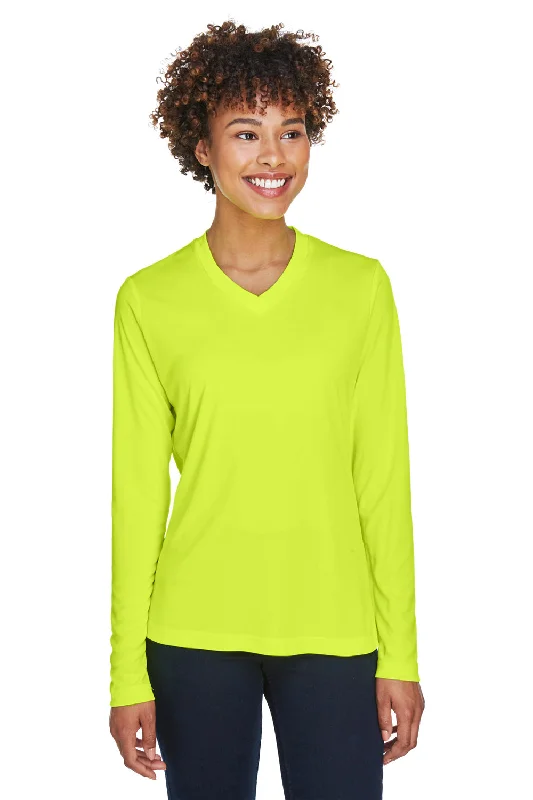Women's T - shirt with a burnout patternTeam 365 Womens Zone Performance Moisture Wicking Long Sleeve Crewneck T-Shirt - Safety Yellow Women's T - shirt with a burnout patternTeam 365 Womens Zone Performance Moisture Wicking Long Sleeve Crewneck T-Shirt - Safety Yellow