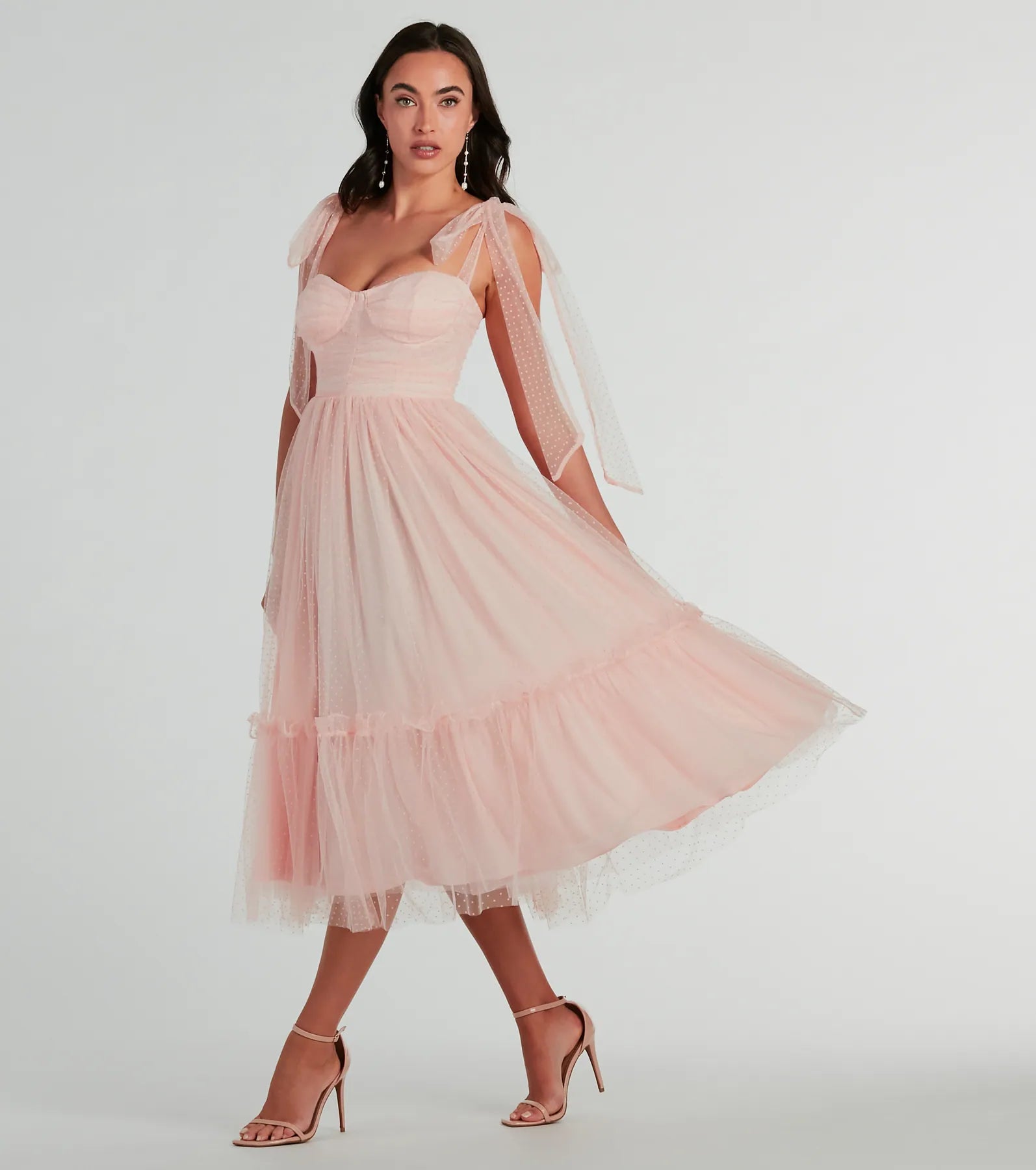 "Smart casual dresses for women for work - to - weekend transitions"Arielle Bow Strap A-Line Midi Formal Dress "Smart casual dresses for women for work - to - weekend transitions"Arielle Bow Strap A-Line Midi Formal Dress