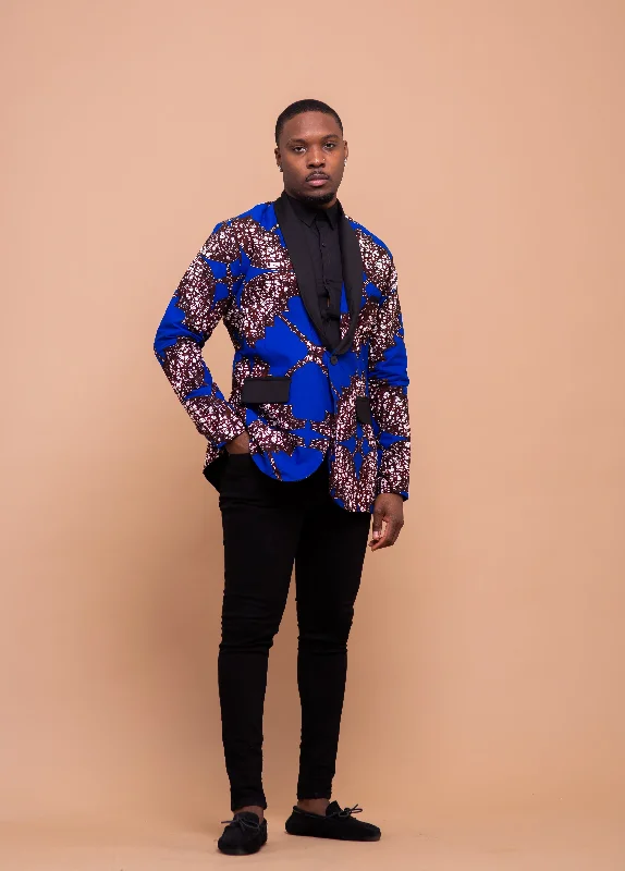 "Smart casual dresses for women for work - to - weekend transitions"Caleb Ankara Men Blazer | Blue African Print "Smart casual dresses for women for work - to - weekend transitions"Caleb Ankara Men Blazer | Blue African Print