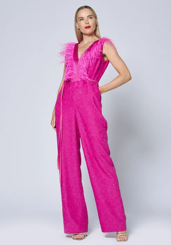 "Animal print dresses for women who love bold styles"Caroline Kilkenny Iris Glitter Jumpsuit, Lipstick Pink "Animal print dresses for women who love bold styles"Caroline Kilkenny Iris Glitter Jumpsuit, Lipstick Pink