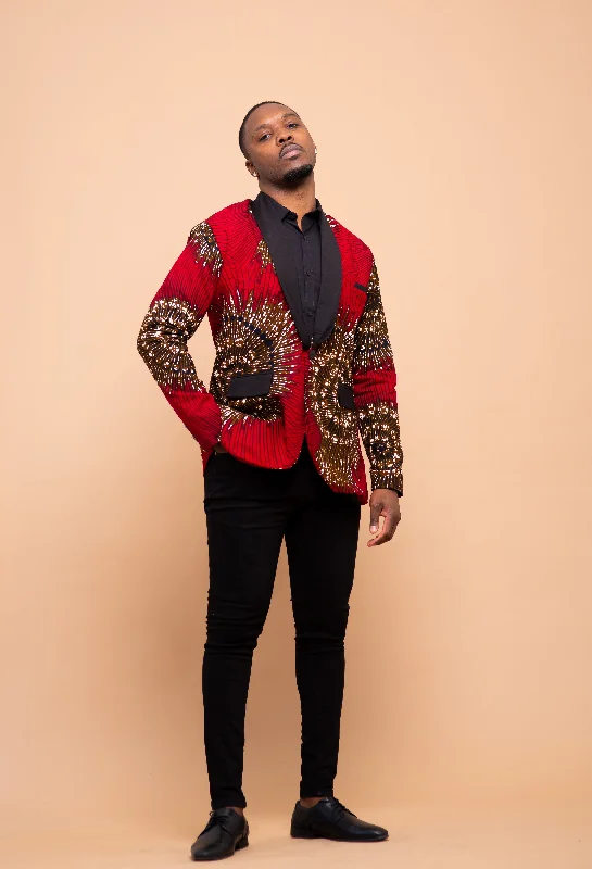 "Midi dresses for women with unique patterns"Colton Ankara Men Blazer | Red African Print "Midi dresses for women with unique patterns"Colton Ankara Men Blazer | Red African Print
