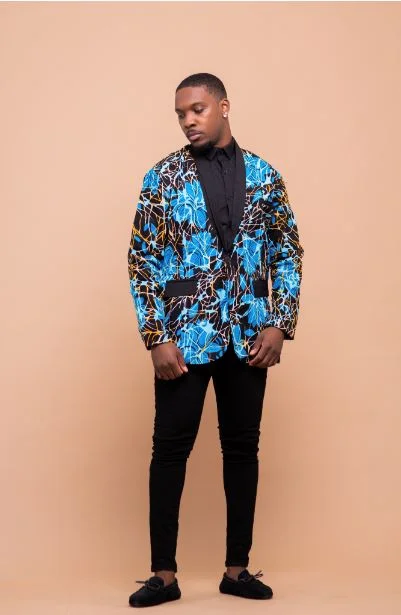 "Wrap dresses for women for an adjustable fit"Connor Ankara Men Blazer | Blue African Print "Wrap dresses for women for an adjustable fit"Connor Ankara Men Blazer | Blue African Print