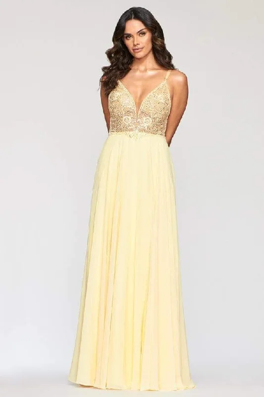 "Boho wedding dresses for women for a free - spirited vibe"Faviana - S10431 Embroidered Plunging Sheer Bodice High Slit Dress "Boho wedding dresses for women for a free - spirited vibe"Faviana - S10431 Embroidered Plunging Sheer Bodice High Slit Dress