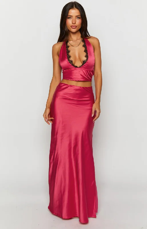 "Comfortable maternity dresses for pregnant women"Genevieve Pink Maxi Skirt