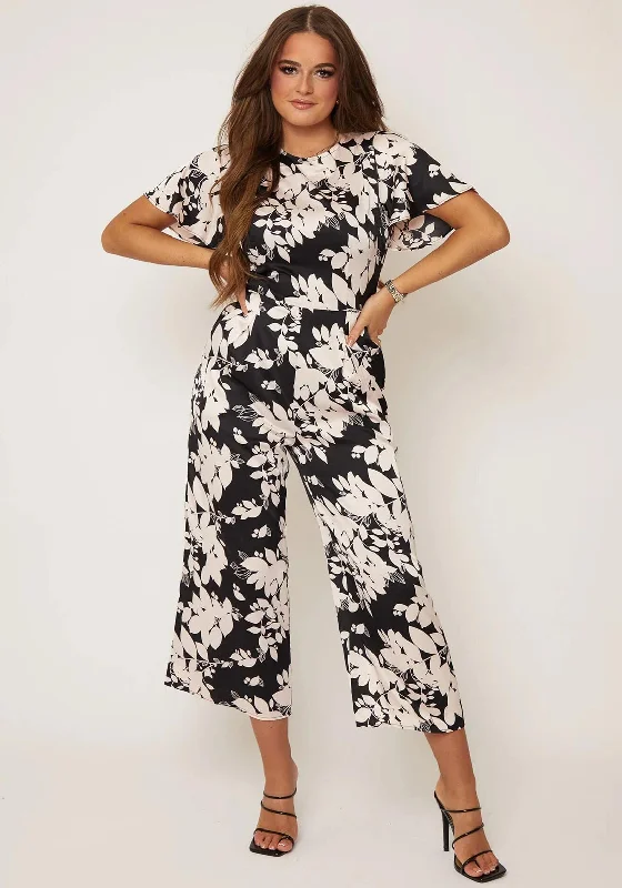 "Sleeveless dresses for women during hot summer days"Girl In Mind Laura Floral Culotte Jumpsuit, Black & Blush "Sleeveless dresses for women during hot summer days"Girl In Mind Laura Floral Culotte Jumpsuit, Black & Blush
