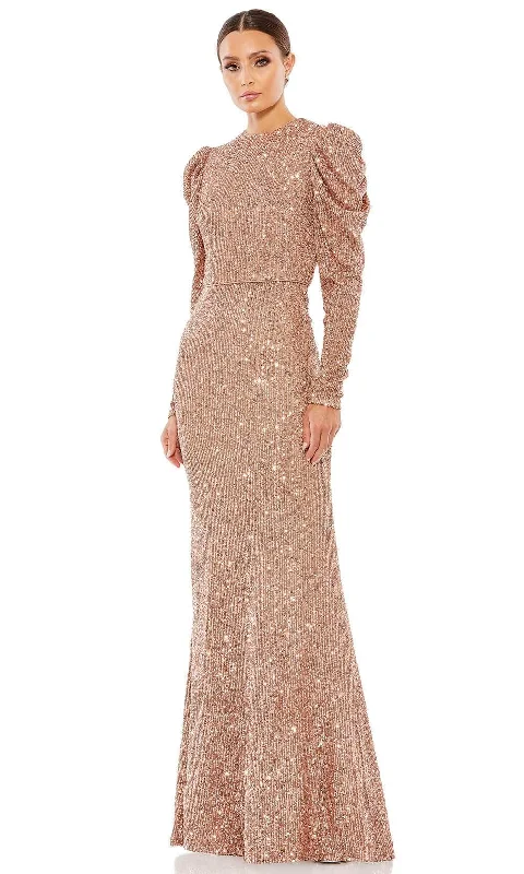 "Petite women's dresses with flattering fits"Ieena Duggal 26692 - Long Puffed Sleeves High Neck Long Gown "Petite women's dresses with flattering fits"Ieena Duggal 26692 - Long Puffed Sleeves High Neck Long Gown