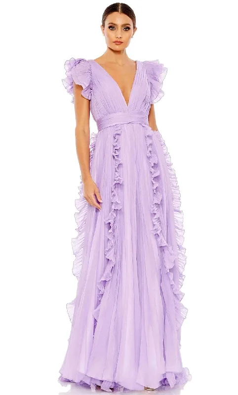 "Boho wedding dresses for women for a free - spirited vibe"Ieena Duggal 49539 - V-Neck Ruffled Cap Sleeve Dress "Boho wedding dresses for women for a free - spirited vibe"Ieena Duggal 49539 - V-Neck Ruffled Cap Sleeve Dress