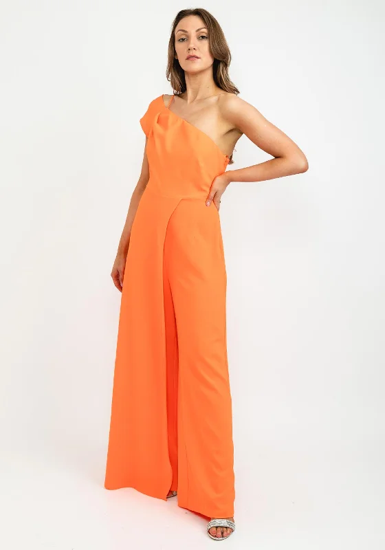 "Maxi dresses for women to wear in the fall"Kameya One Shoulder Jumpsuit, Bright Orange "Maxi dresses for women to wear in the fall"Kameya One Shoulder Jumpsuit, Bright Orange