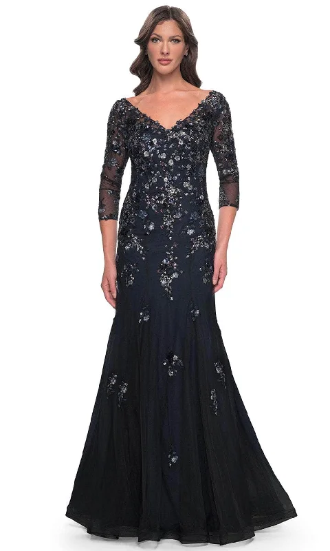"Black tie dresses for women for formal galas"La Femme 30860 - Lace Applique Mermaid Prom Gown "Black tie dresses for women for formal galas"La Femme 30860 - Lace Applique Mermaid Prom Gown