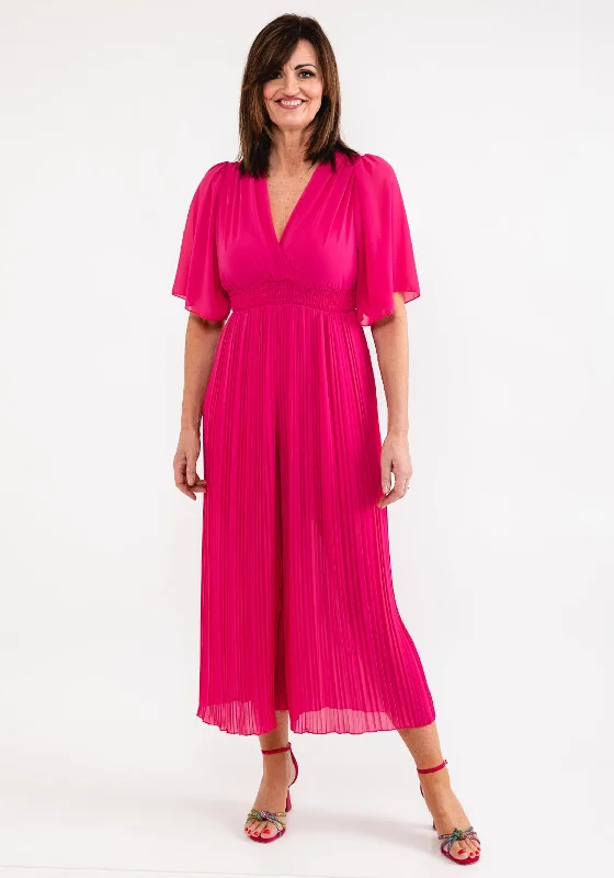 "Sleeveless dresses for women during hot summer days"Seventy1 One Size Pleated Chiffon Jumpsuit, Pink "Sleeveless dresses for women during hot summer days"Seventy1 One Size Pleated Chiffon Jumpsuit, Pink
