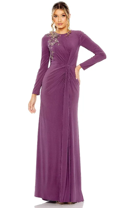 "Chiffon dresses for women with a flowy and light feel"Mac Duggal 42106 - Jewel Neck Floral Appliqued Evening Gown "Chiffon dresses for women with a flowy and light feel"Mac Duggal 42106 - Jewel Neck Floral Appliqued Evening Gown